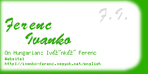 ferenc ivanko business card